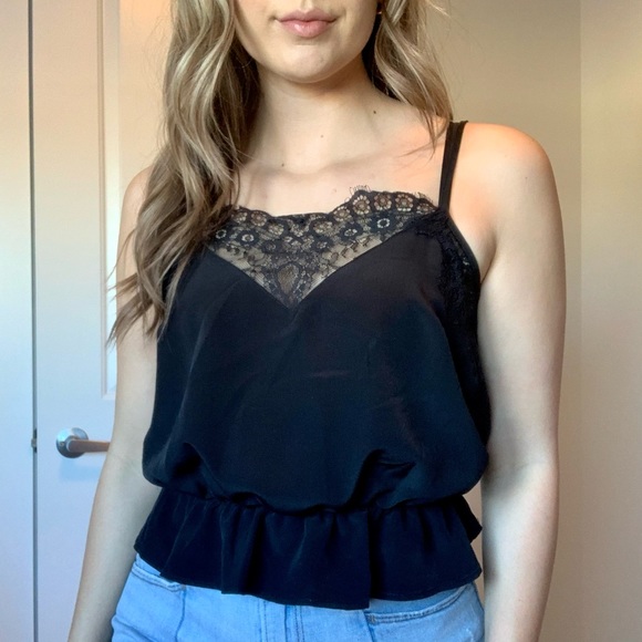 Dynamite Black Peplum Cami - Picture 1 of 8